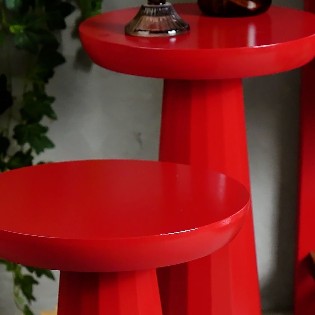 Kırmızı Mantar İkili Sehpa