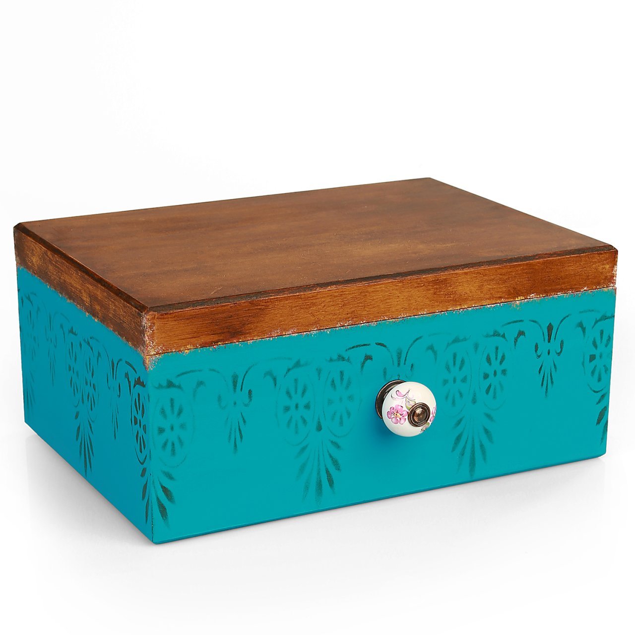 Seramik Kulplu Eski Kutu