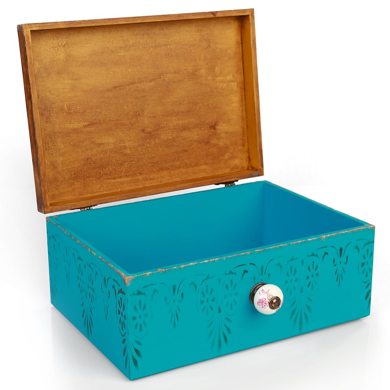 Seramik Kulplu Eski Kutu