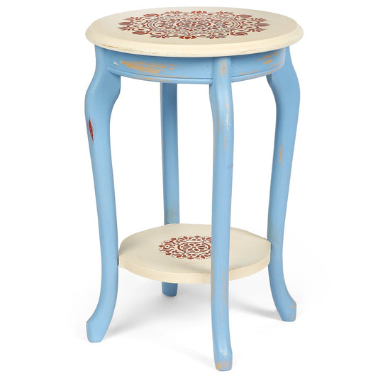 Podima Masif Ayaklı İki Renkli Sehpa