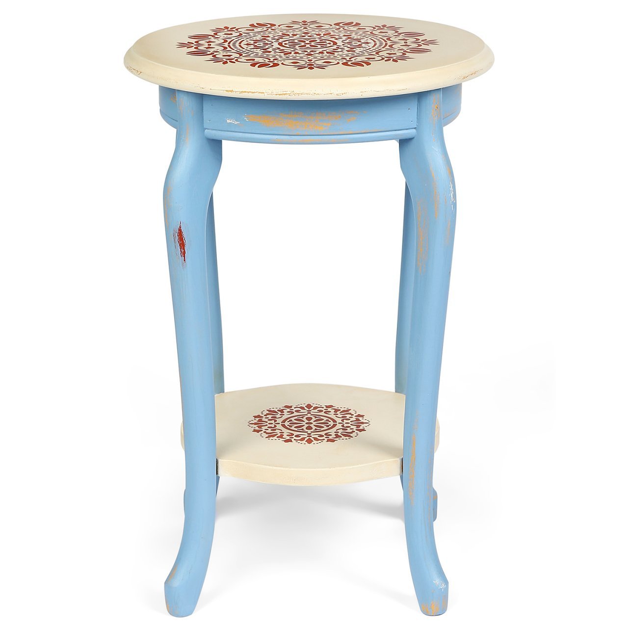 Podima Masif Ayaklı İki Renkli Sehpa