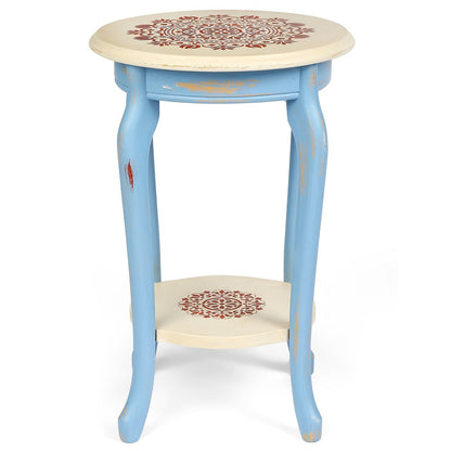 Podima Masif Ayaklı İki Renkli Sehpa