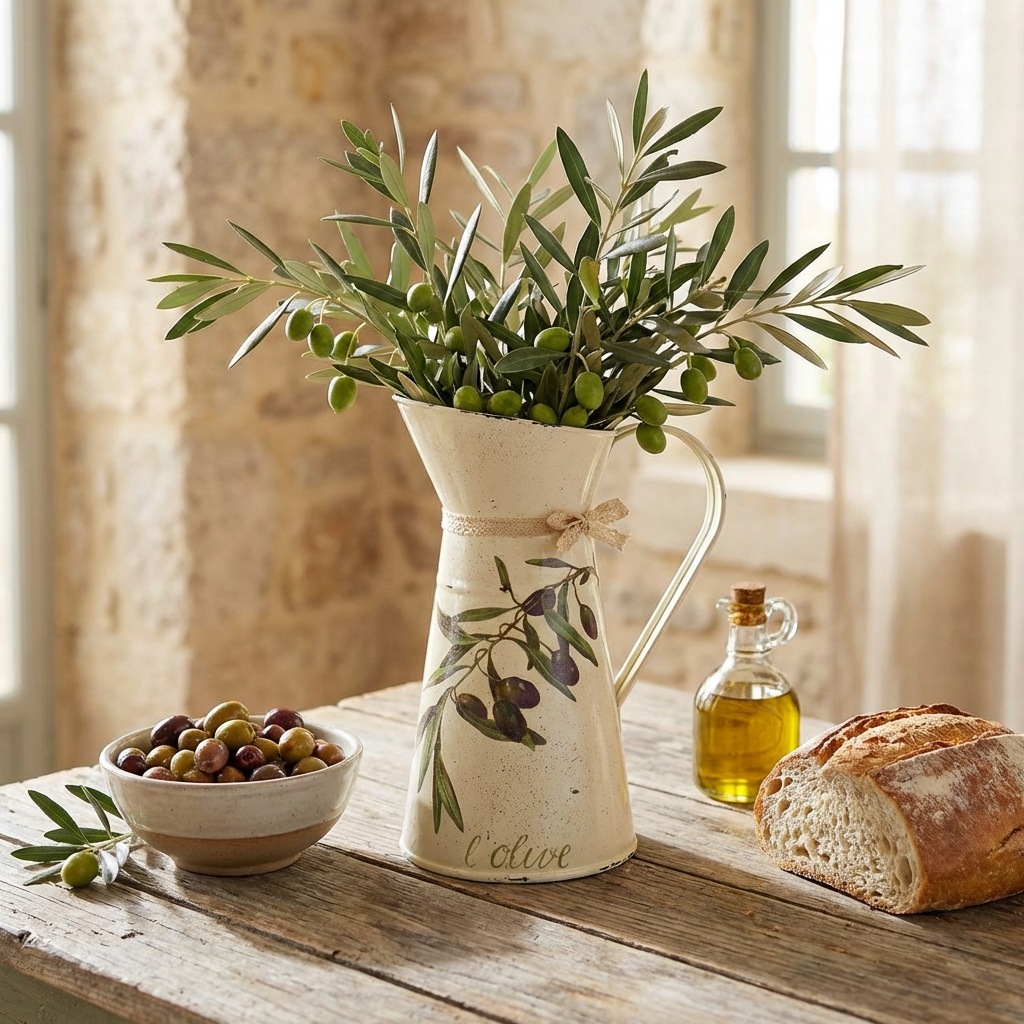 Zeytinli Ekru Sürahi 25cm