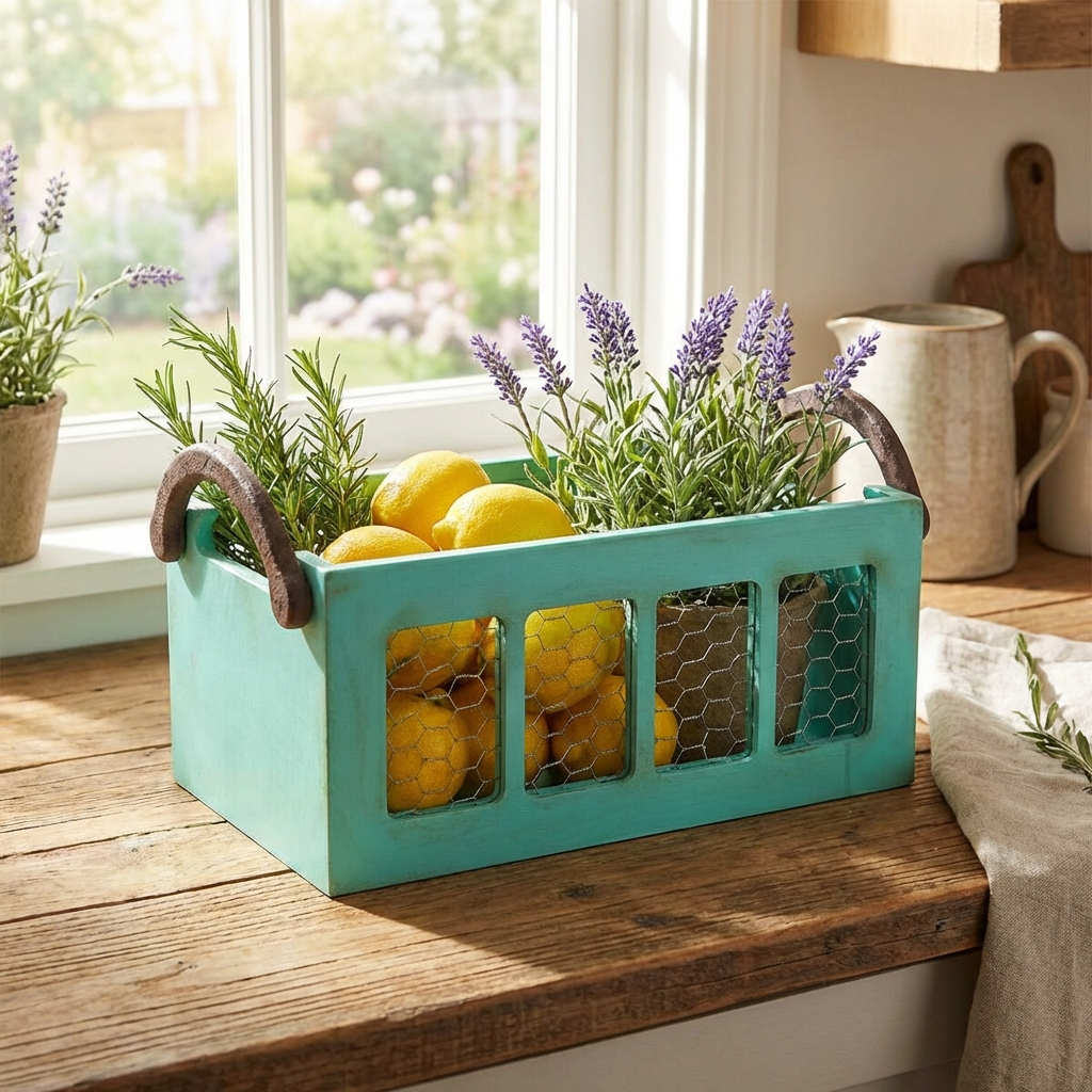 Aqua Mint Sepet mutfak ve salon için mint yeşili dekoratif düzenleyici sepet