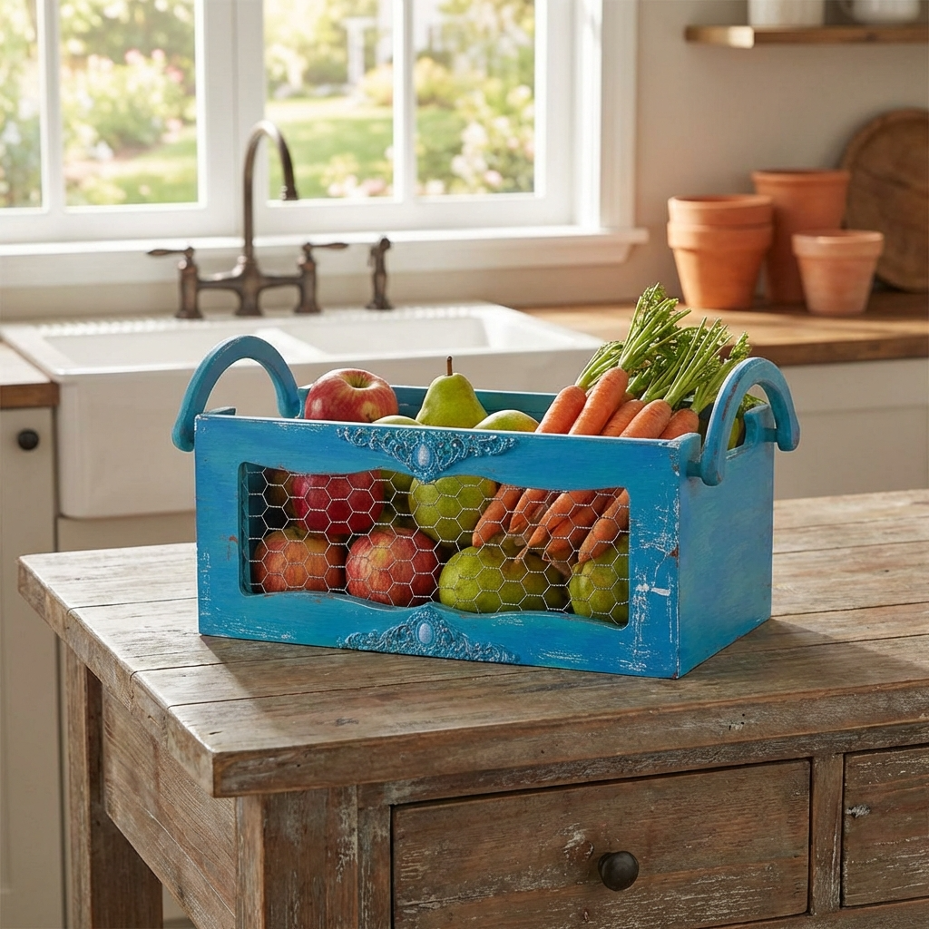 Aqua Turkuaz Sepet mutfak ve salon için turkuaz dekoratif düzenleyici sepet