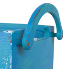 Aqua Turkuaz Sepet el boyaması turkuaz dekoratif saklama sepeti modeli