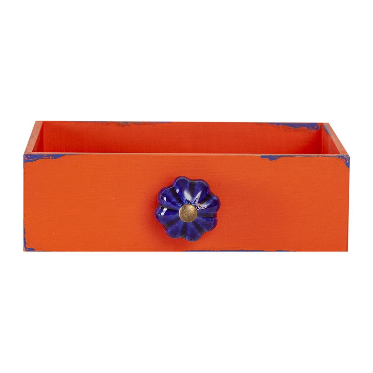 Bohem Turuncu Çekmece canlı turuncu rengiyle dekoratif depolama çekmecesi