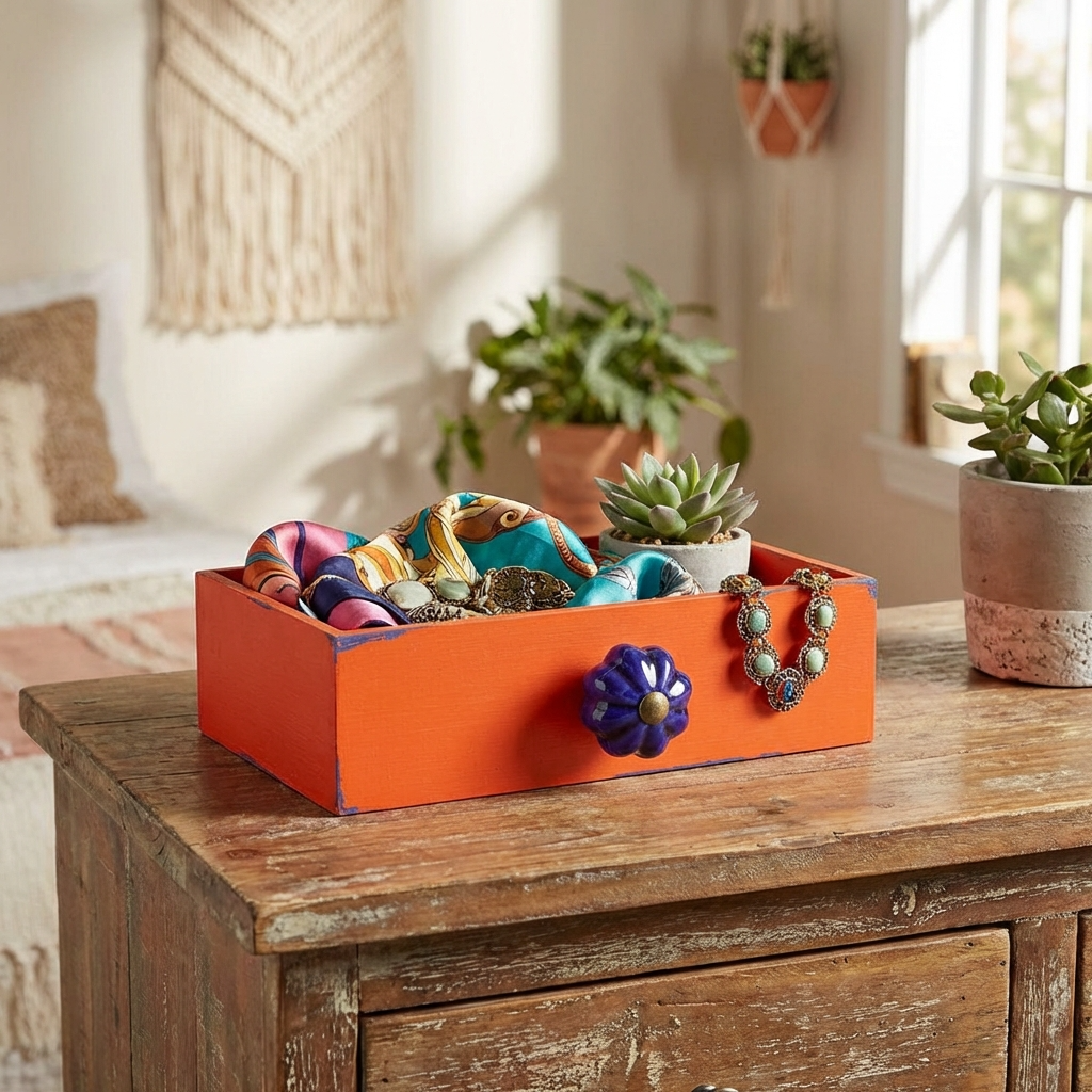 Bohem Turuncu Çekmece bohem dekorasyon için renkli çekmece