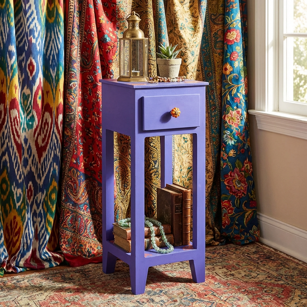 Bohem Ultramarine Mini Dresuar bohem dekorasyon için renkli mini dresuar