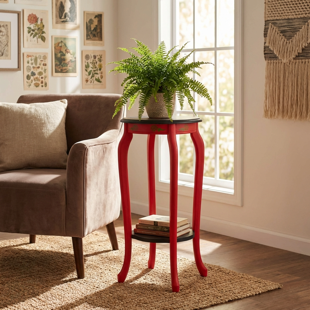 Bohem Yan Sehpa Saksılık bohem dekorasyon için renkli yan sehpa