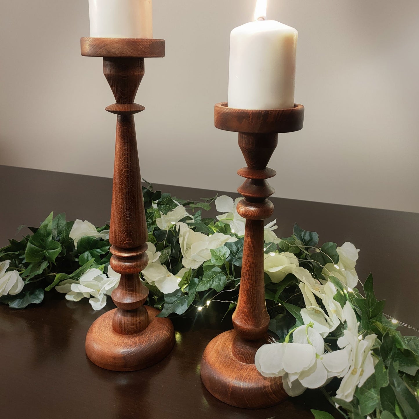 İkili Ahşap Şamdan Set