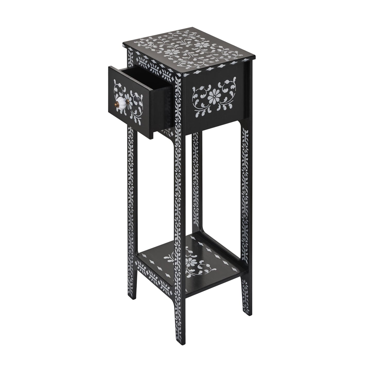 Desenli Siyah Mini Komodin