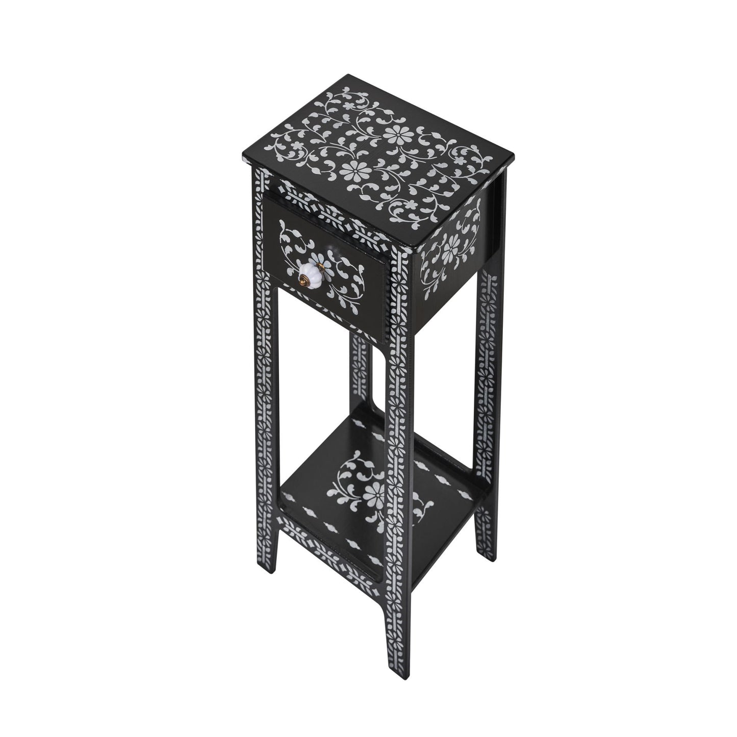 Desenli Siyah Mini Komodin