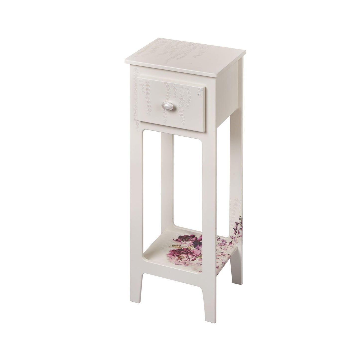 Beyaz Salkım Mini Komodin