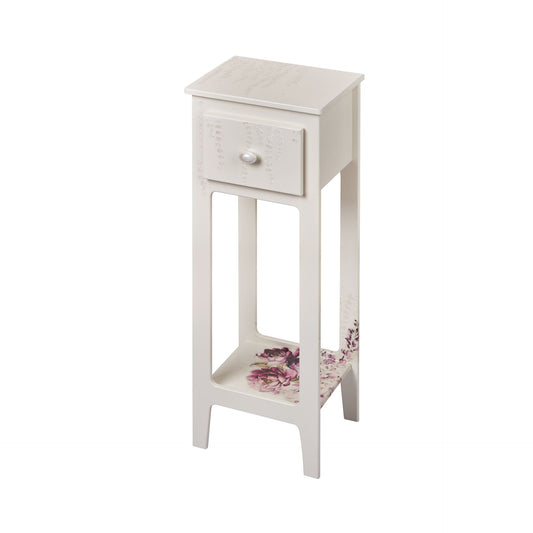 Beyaz Salkım Mini Komodin