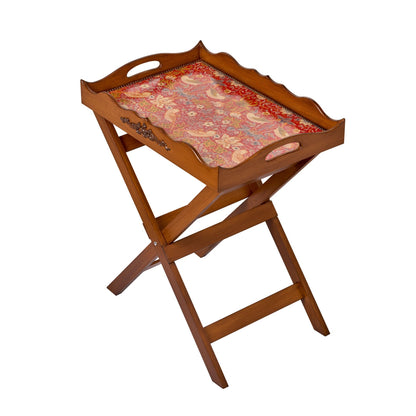 Kırmızı Kuş Detaylı Simitçi Sehpa