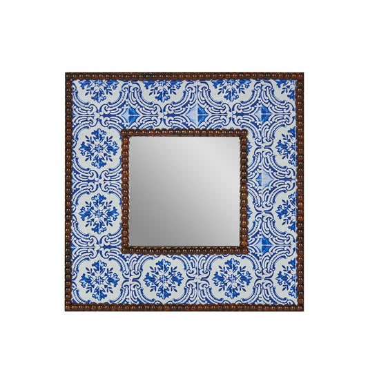 Mavi Çini Desenli Ayna