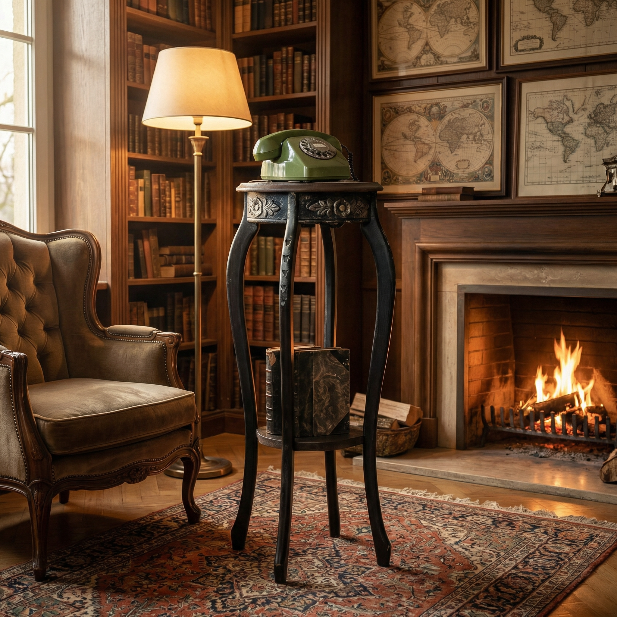 Hazan Yan Sehpa Saksılık dekoratif oymalı yan sehpa saksılık