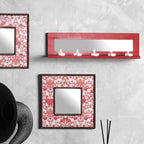Kırmızı Ayna vintage tarz kırmızı çerçeveli dekoratif ayna modeli
