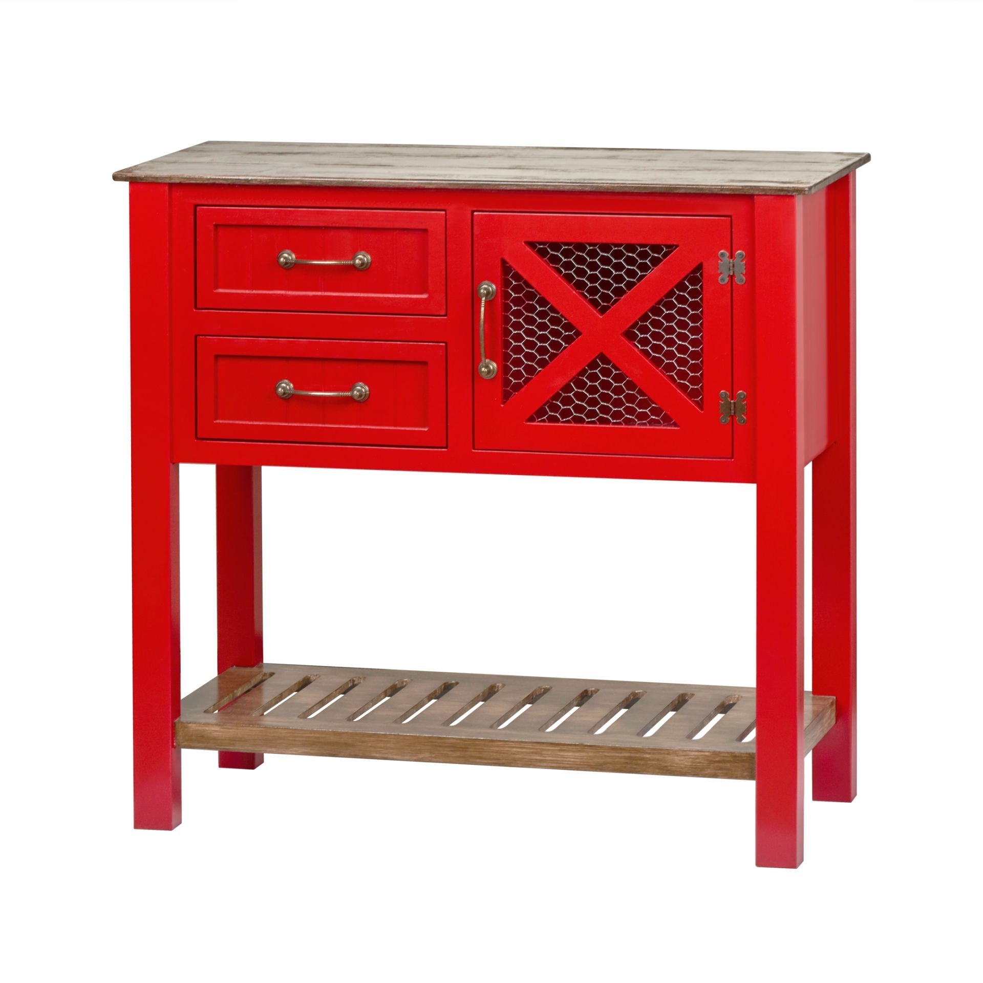 Kırmızı Dresuar country tarz dekoratif dresuar