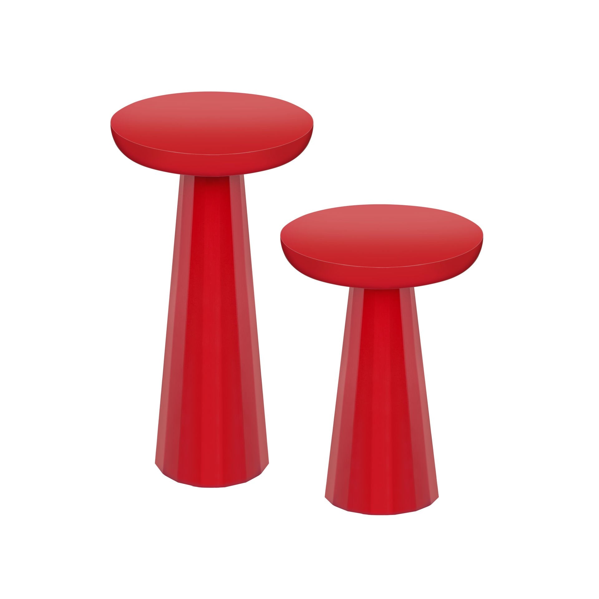 Kırmızı Mantar İkili Sehpa modern dekoratif sehpa seti