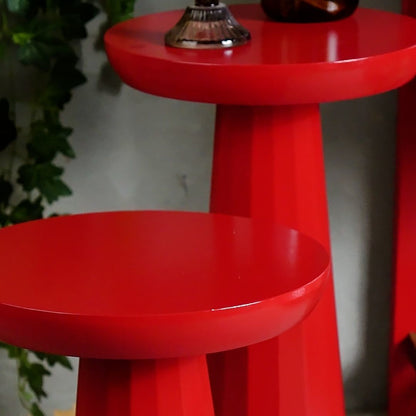 Kırmızı Mantar İkili Sehpa