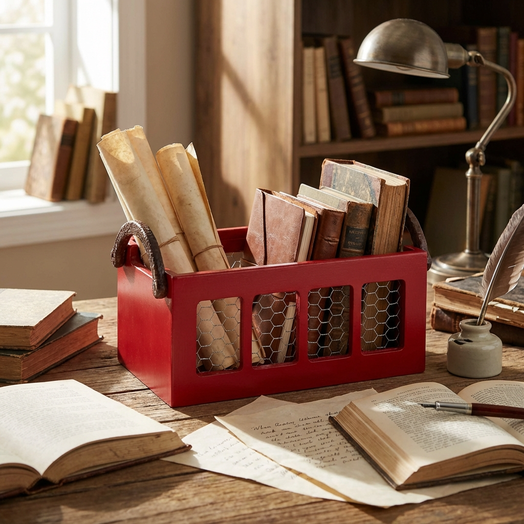 Kırmızı Sepet çok amaçlı dekoratif saklama sepeti