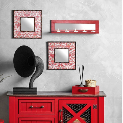 Kırmızı Aynalı Mumluk