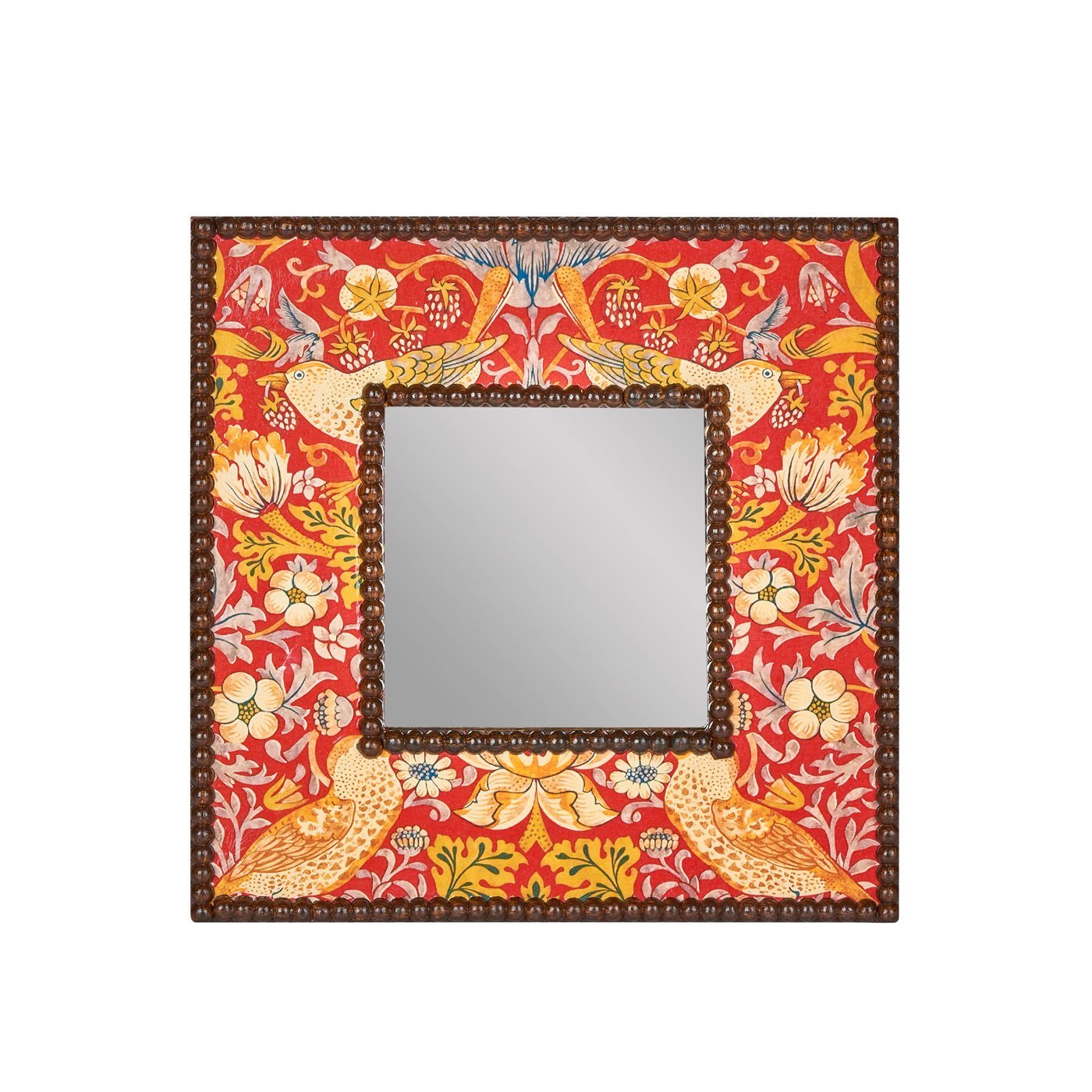 Kuş Desenli Ayna el yapımı kuş motifli dekoratif duvar aynası