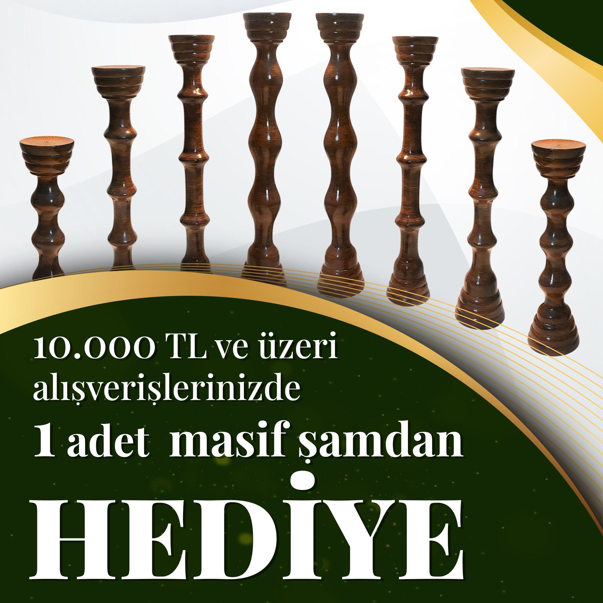Masif Şamdan - 1 Adet, Orta Sofa.