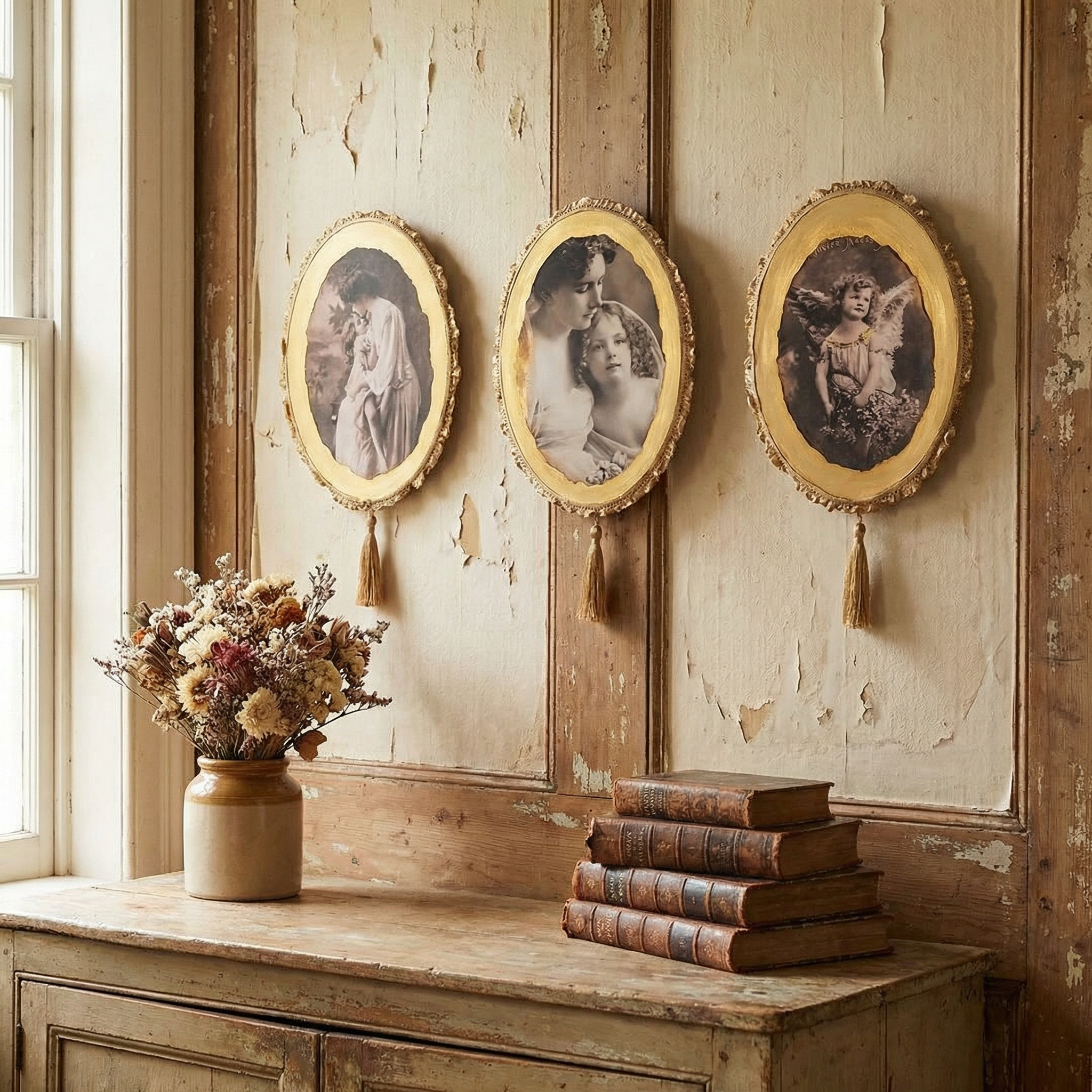 Dekoratif duvar panoları ile vintage stil duvar dekorasyonu