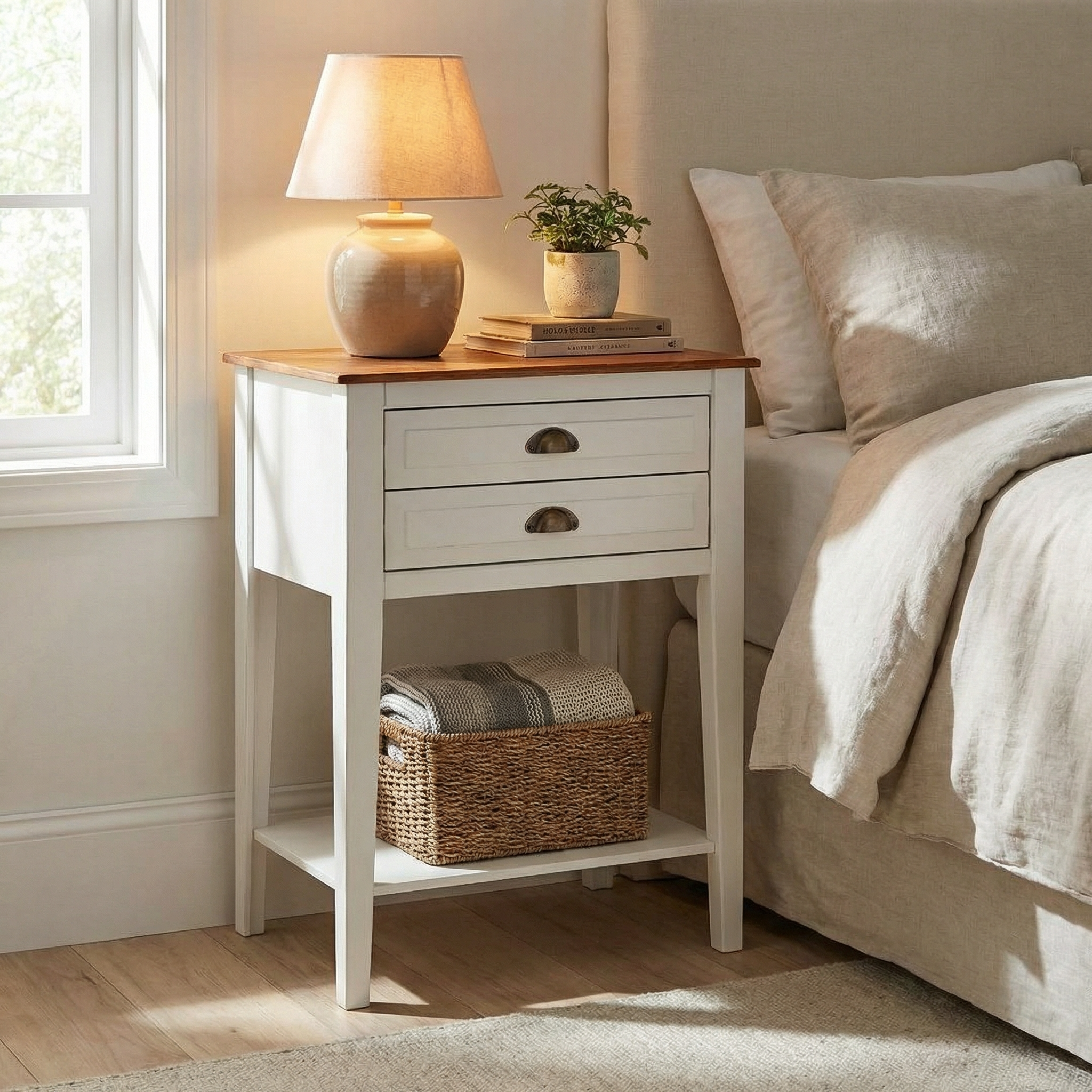 Ranch İki Çekmeceli Dresuar ahşap detaylı dekoratif mini dresuar