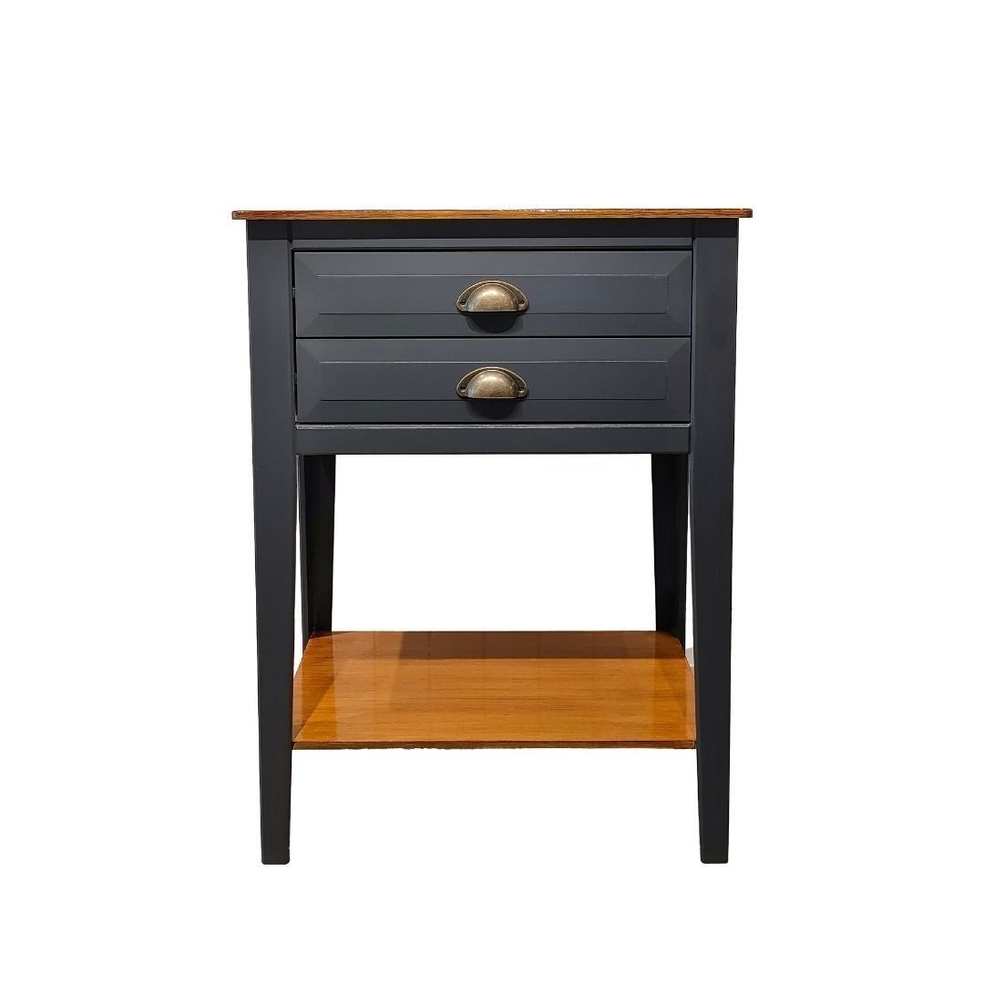 Royal iki çekmeceli antrasit dresuar altın kulp detaylı dekoratif dresuar