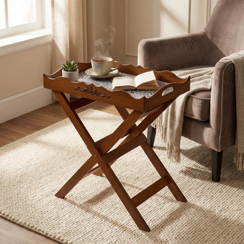 Rustik Simitçi Sehpa rustik stil dekoratif ahşap yan sehpa