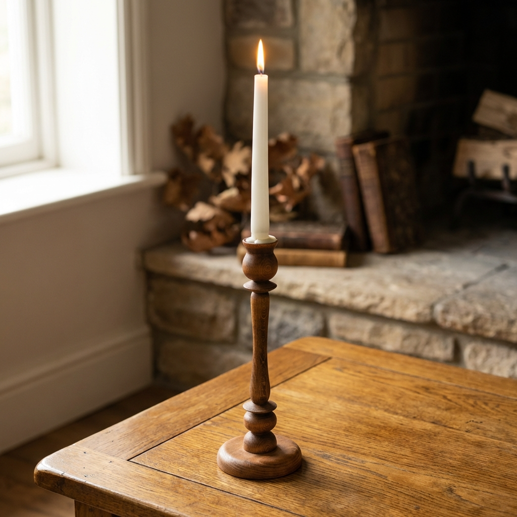 Şamdan el işçiliği detaylı dekoratif masa üstü mumluk