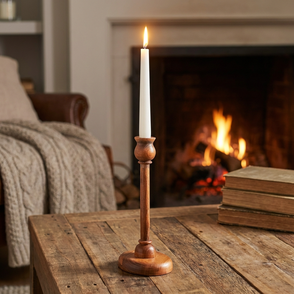 Şamdan salon dekorasyonunda zarif bir dokunuş sağlayan mumluk