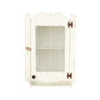 Tek Kapaklı Eskitme Beyaz Tel Dolap, eskitme ahşap tel kapaklı dolap, 33x55x14 cm, Orta Sofa