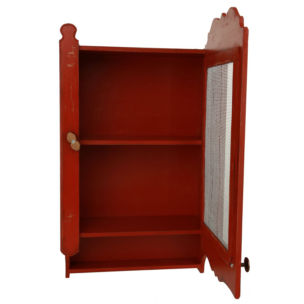 Tek Kapaklı Eskitme Kırmızı Tel Dolap, eskitme ahşap tel kapaklı dolap, 33x55x14 cm, Orta Sofa